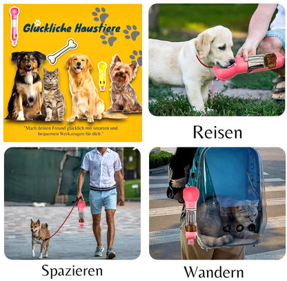 5-in-1 Wasserflasche & Futterspender mit Napf, Schaufel und Kotbeutelspender + GRATIS Geschenk! 🎁mit großem Silikon-Fußwaschbecher🎁 Nur 24h Angebot! ⏳🐶