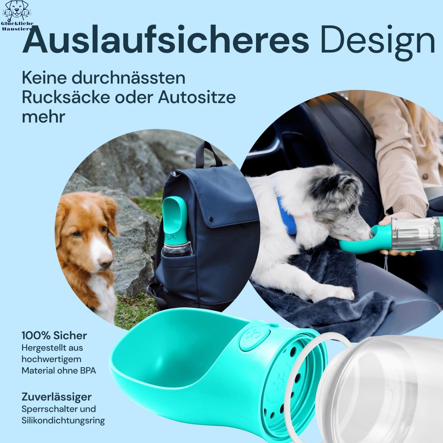 5-in-1 Wasserflasche & Futterspender mit Napf, Schaufel und Kotbeutelspender + GRATIS Geschenk! 🎁mit großem Silikon-Fußwaschbecher🎁 Nur 24h Angebot! ⏳🐶